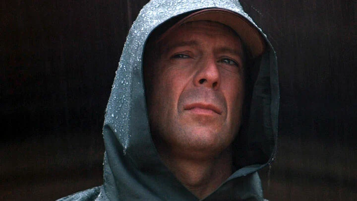 (Bruce Willis becomes a superhero against his will in Unbreakable Unbreakable.)