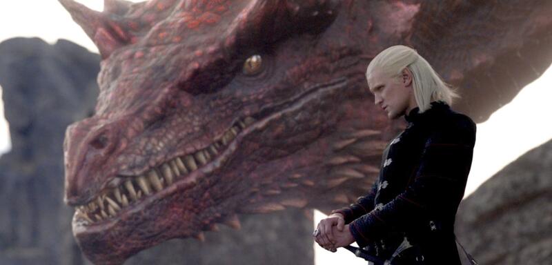 (Daemon (Matt Smith) and his dragon Caraxes)